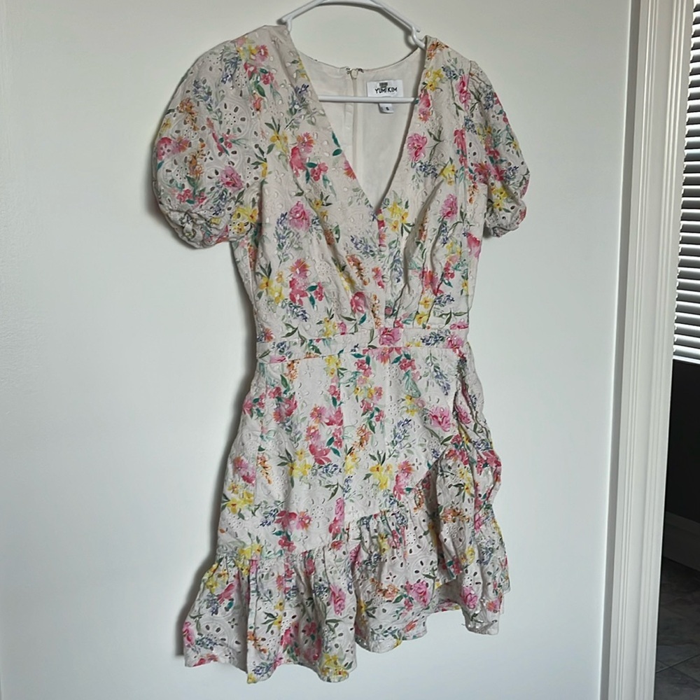 Yumi Kim Revolve Floral Ruffle Dress, worn